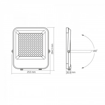Prožektors LED 100W, 13000Lm 5000K, VIDEX VL-F2-1005G DAVIS (neitrāli balta gaisma)