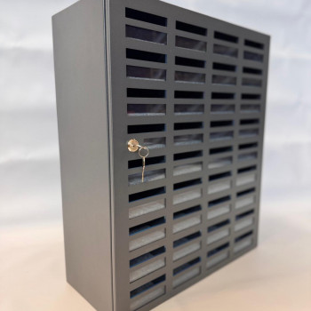 Mobile phone storage cabinet with 36 places, metal, without felt, gray