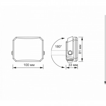 Prožektors LED 20W, 1600Lm 5000K, VIDEX F3 VLE-F3-0205B (neitrāli balta gaisma)