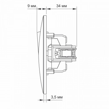 Slēdzis z/a 1P ar LED fona apgaismojumu, Videx Binera, melna grafīta, IP20 VF-BNSW1L-BG