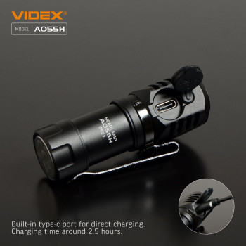 Lukturis LED uzlādējams Luminus SST20 10W, 600Lm 5700K, Li-ion 16340 800mAh - iekļauts! (maināms uz CR123A), VIDEX VLF-A055H, ar magnētu + komplektā stiprinājums lietošanai kā galvas lukturim!
