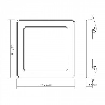 VIDEX DL6S-18CW – LED Ceiling Light 18W, 3CCT (3000K/4000K/6500K), 1850 lm, White