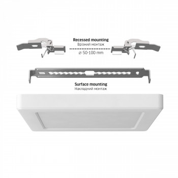 VIDEX DL6S-12CW – LED Ceiling Light 12W, 3CCT (3000K/4000K/6500K), 1170 lm, White