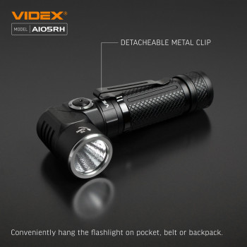 Lukturis LED uzlādējams Luminus SST40, 10W 1200Lm 5000K, Li-ion 18650 2200mAh - iekļauts! VIDEX VLF-A105RH, ar magnētu un regulējamu luktura galvu (SWIVEL HEAD) + komplektā stiprinājums lietošanai kā galvas lukturim!