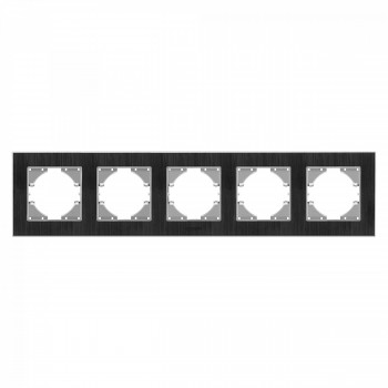 Frame black aluminum 5 gang horizontal VIDEX BINERA