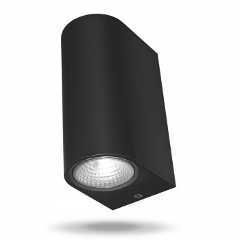 Fasādes gaismeklis LED abpusējs 6W, 540Lm 2700K, IP54 VIDEX VL-AR032-062B PELLE-BLACK (silti balta gaisma), melns