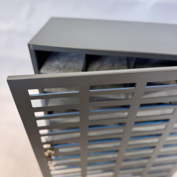 Mobile phone storage cabinet with 36 places, metal, with felt, gray