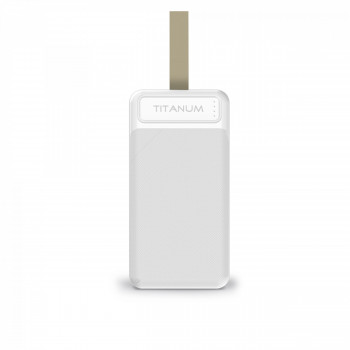 Power Bank - pārnēsājams akumulators 30 000mAh TITANUM TPB-914-W White, pieejamie porti: Micro USB, Type-C, 2USB