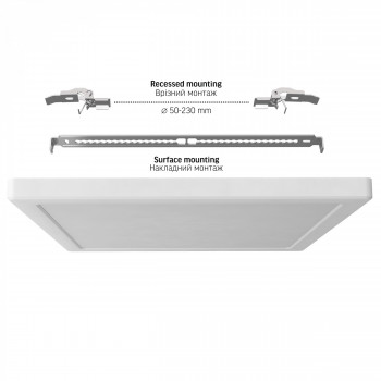 VIDEX DL6S-24CW – LED Ceiling Light 24W, 3CCT (3000K/4000K/6500K), 2500 lm, White 