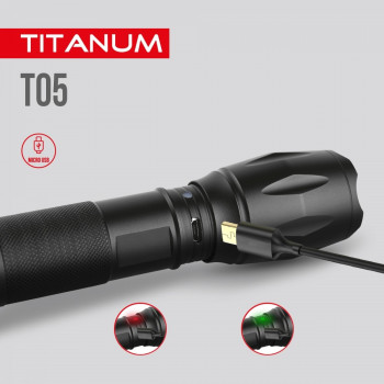 Lukturis LED uzlādējams 300Lm 6500K, Li-ion 18650 1200mAh vai 3xAAA, TITANUM TLF-T05