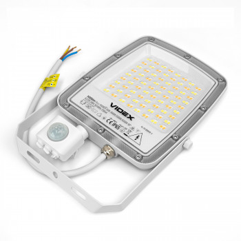 LED floodlight with sensor 50W 5000Lm CCT IP65 VIDEX VL-F5-050CW-S | black – three light tone modes and PIR detector for utility yard