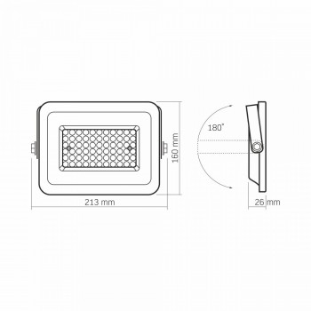 Prožektors LED 50W, 4500Lm 5000K, VIDEX VLE-F2e-505W LUCA (neitrāli balta gaisma)