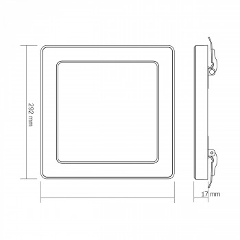 VIDEX DL6S-24CW – LED Ceiling Light 24W, 3CCT (3000K/4000K/6500K), 2500 lm, White 