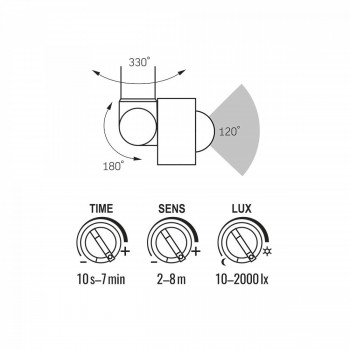 Prožektors ar sensoru LED 20W, 1800Lm 5000K, VLE-F2e-205W-S (sensors 2-12m, 10sec-7min, 10-2000lx, <120*), VIDEX LUCA-PIR (neitrāli balta gaisma)