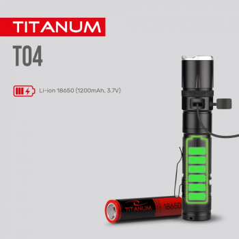 Lukturis LED uzlādējams 300Lm 6500K, Li-ion 18650 1200mAh, TITANUM TLF-T04