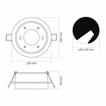 Recessed spotlight luminaire VIDEX for GX53 lamp VL-SPF34R-W