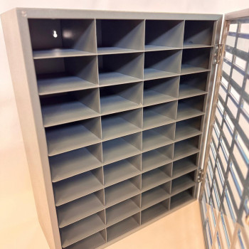 Mobile phone storage cabinet with 36 places, metal, without felt, gray