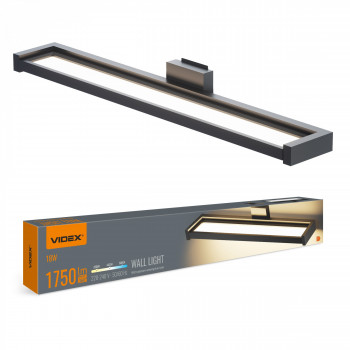 LED sienas lampa, 18W 1750Lm 2800-6000K IP20 VIDEX VL-WL02-18CSB | melna – sienas apgaismojums ar grozāmu korpusu gaismas virziena pielāgošanai