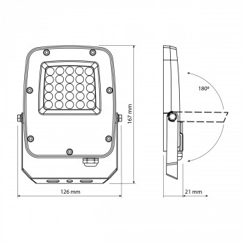 LED floodlight 20W 2000Lm CCT IP65 VIDEX VL-F5-020CW | black – compact black housing with CCT switch for workshop entrance