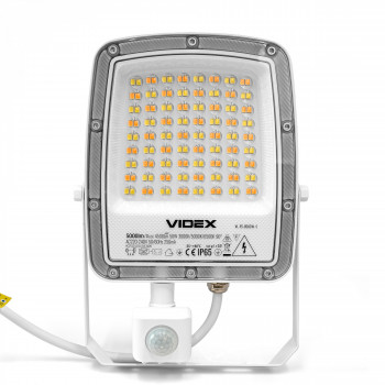 LED floodlight with sensor 50W 5000Lm CCT IP65 VIDEX VL-F5-050CW-S | black – three light tone modes and PIR detector for utility yard