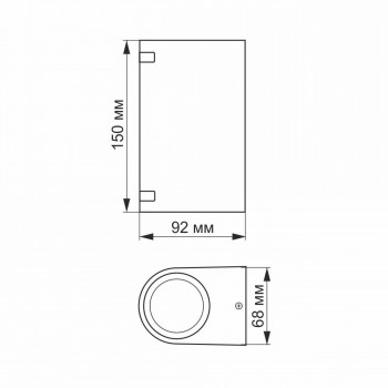 Fasādes gaismeklis 2xGU10 abpusējs, IP54 VIDEX VL-AR022B JUSTIN-BLACK, melns