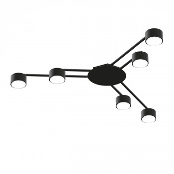 Griestu gaismeklis LED priekš 6 x GX53 patronas spuldzēm, IP20 VIDEX VL-SPF21B-B, melns