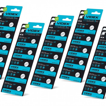 Baterija CR1216 VIDEX (5 gab.) 3V Lithium 25mAh