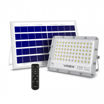 Solārais prožektors LED 50W, 1000Lm 5000K (baterija LiFePO4 10000 mAh 3.2V) (panelis 10W) VIDEX VL-FSO2-505