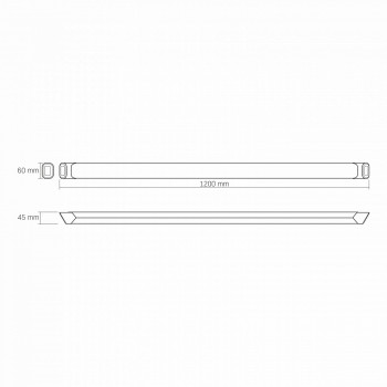 Tehniskais lineārais gaismeklis LED 72W 1200mm, 8000Lm 5000K, IP20 VIDEX VLE-BN-72125B (neitrāli balta gaisma) iekštelpu, melns