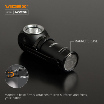 Lukturis LED uzlādējams Luminus SST20 10W, 600Lm 5700K, Li-ion 16340 800mAh - iekļauts! (maināms uz CR123A), VIDEX VLF-A055H, ar magnētu + komplektā stiprinājums lietošanai kā galvas lukturim!