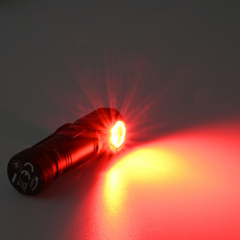 Lukturis LED uzlādējams Luminus SST20 10W + SMD RED, 200Lm 5000K, USB Type-C uzlādes baterija Li-ion AA 1.5V 2200mAh - iekļauts! (NAV SAVIETOJAMS AR Li-ion 14500 3.6V!), VIDEX VLF-A056H, ar magnētu + komplektā stiprinājums lietošanai kā galvas lukturim!