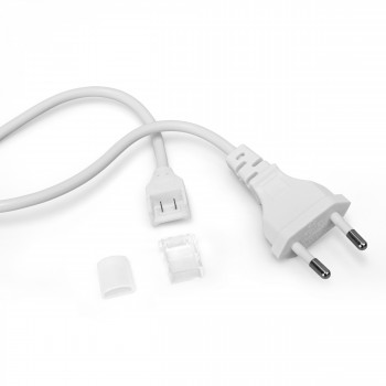 LED strip connector with power cable for 220V socket + end cap VIDEX VL-LST-CB65-FC06 – Direct connection to the grid without complex tools