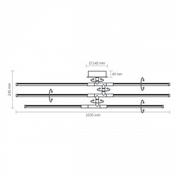 LED Ceiling Light VIDEX CLD013 40W 3000-4000-6000K Black