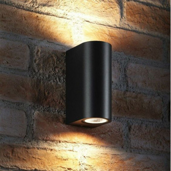 Fasādes gaismeklis LED abpusējs 6W, 540Lm 2700K, IP54 VIDEX VL-AR032-062B PELLE-BLACK (silti balta gaisma), melns