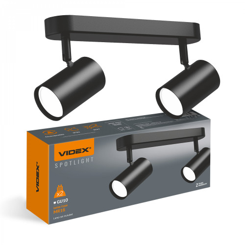 Wall and ceiling spot luminaire 2xGU10 VIDEX VL-SPF05B-BPB – Firm and secure angle fixation for precise light direction