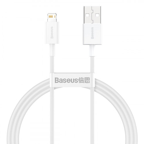 Baseus uzlādes kabelis (2,4A) USB-A uz Lightning, 1m, balts