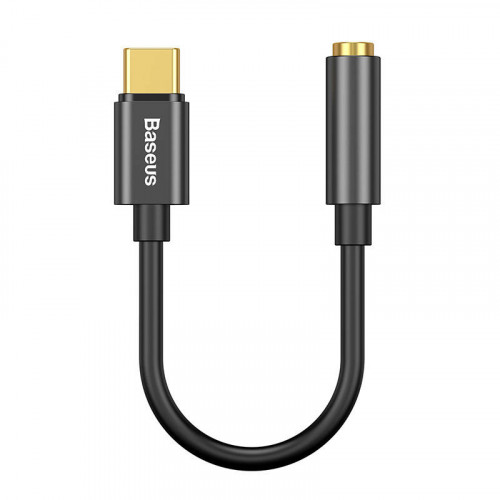 Baseus audio adapters Type-C uz mini Jack 3,5mm, melns