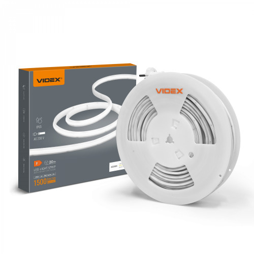 LED Strip 20m roll for lighting 220V 15W/m (rullis 300W), 1500Lm/m, 6500K (cold white light) IP65 VIDEX VL-LST-CB65-22156-B20 – Cuttable and connectable to the required size
