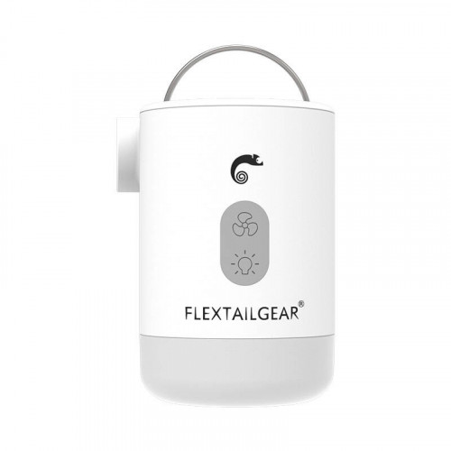 Pārnēsājams, uzlādējams mini pumpis Flextail Max Pump 2 PRO-W (4-in-1) funkcijas: 1-Gaisa pumpis, 2-Vakuma sūknis, 3-LED lukturis, 4-Power Bank (3600mAh), balts