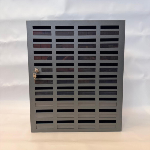 Mobile phone storage cabinet with 36 places, metal, with felt, gray