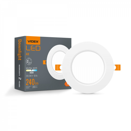 Gaismeklis LED zemapmetuma (aplis) 4W, 380Lm 4000K, VIDEX VLE-DLBR-044 (neitrāli balta gaisma)