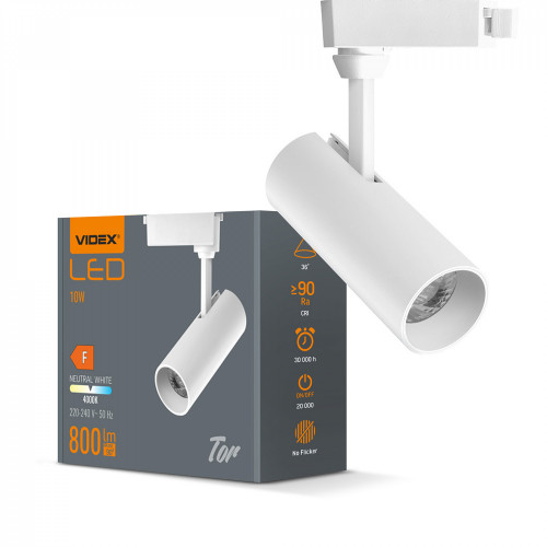 LED Track Light VIDEX TOR-10W-WHITE VLE-TR04-104W