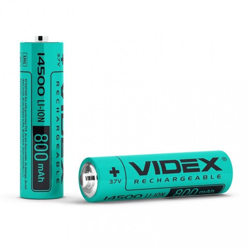 Baterija uzlādējama VIDEX Li-Ion 14500 (AA), 800mAh, 3,7V (1 gab.)