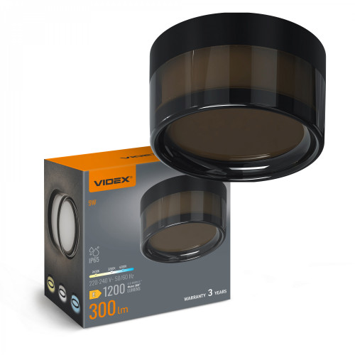 BULKHEAD LED VIDEX VL-BHD01-09CBB 09W-3CCT-ROUND-BLACK 