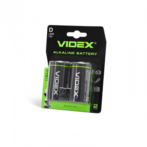 Baterijas D / LR20 VIDEX (2 gab.) Alkaline, 1.5V, 15200mAh