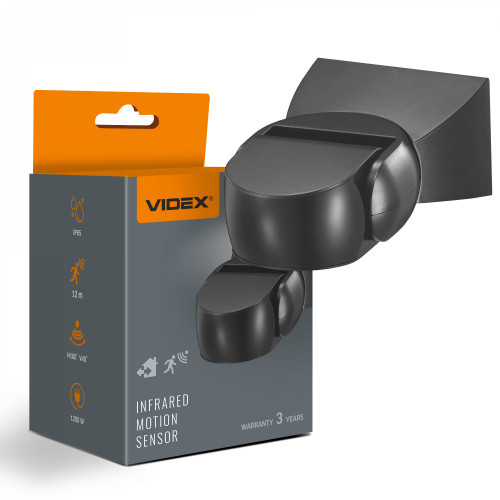 PIR motion and light sensor VIDEX VL-SPW15B 1200W IP65 Black