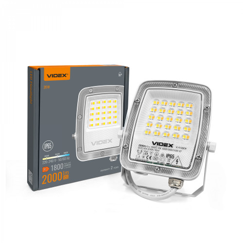 LED floodlight 20W 2000Lm CCT IP65 VIDEX VL-F5-020CW | black – compact black housing with CCT switch for workshop entrance
