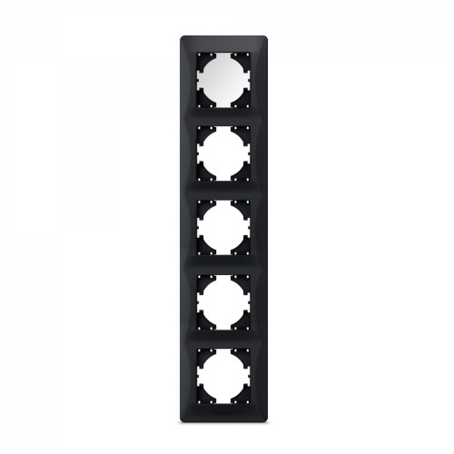 Frame black graphite 5 gang vertical VIDEX BINERA VF-BNFR5V-BG