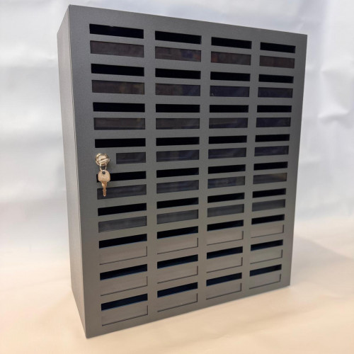 Mobile phone storage cabinet with 36 places, metal, without felt, gray