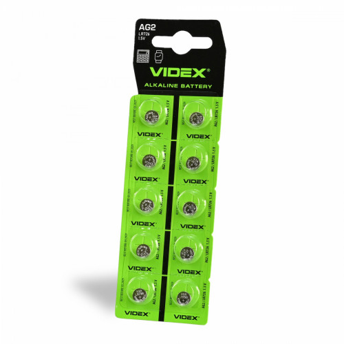 Alkaline battery VIDEX AG2/LR726 BLISTER CARD 10pcs
